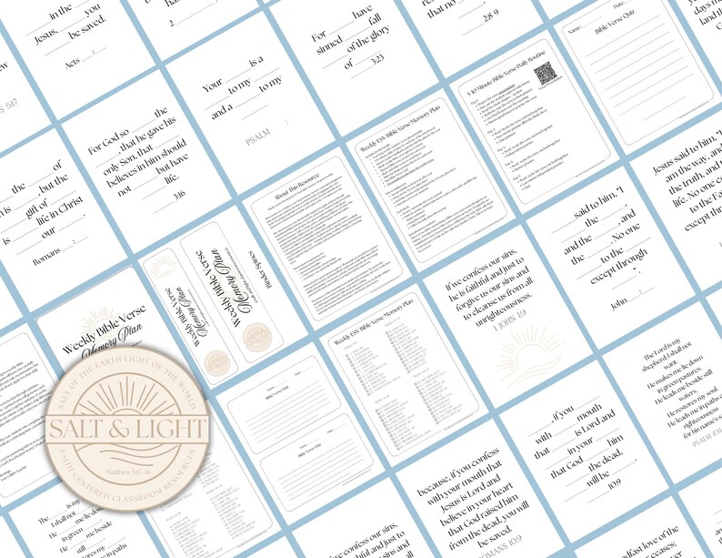 Scripture Memory Plan 52 Week Bible Verse Memory Plan for Kids and Adults | Christian School ...