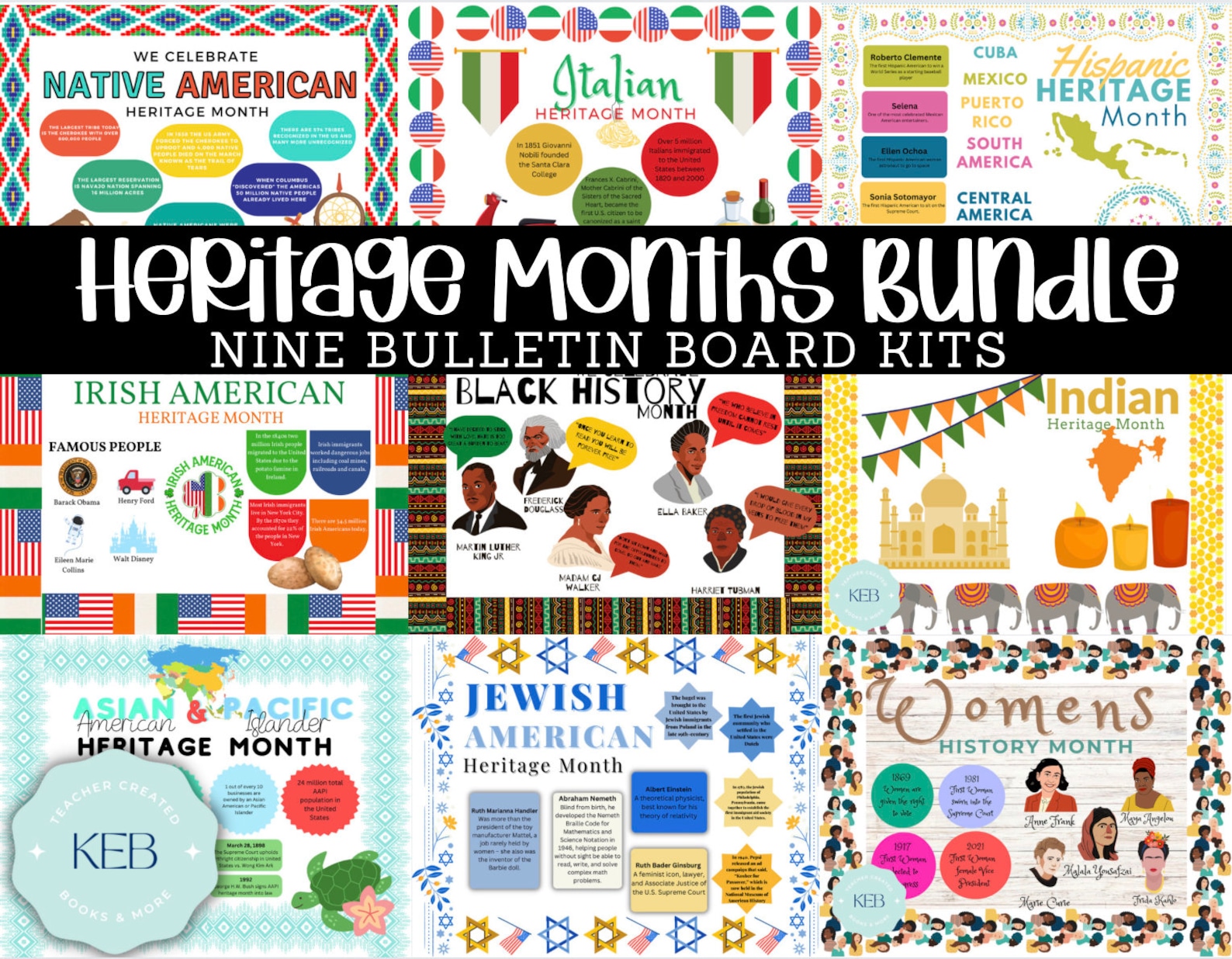 Nine Heritage Months Bulletin Board Kits for the WHOLE YEAR - Etsy