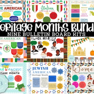 Nine Heritage Months Bulletin Board Kits for the WHOLE YEAR
