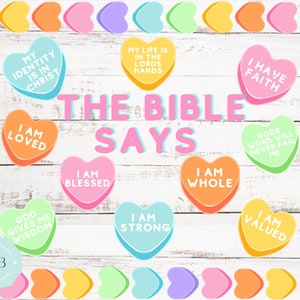 Biblical Affirmation Heart Bulletin Board Kit
