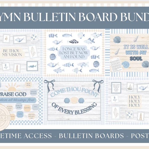 Christian Bulletin Board Bundle | Hymn Classroom Decor | Sunday School Bulletin Boards | Faith Based Classroom | Salt and Light Decor