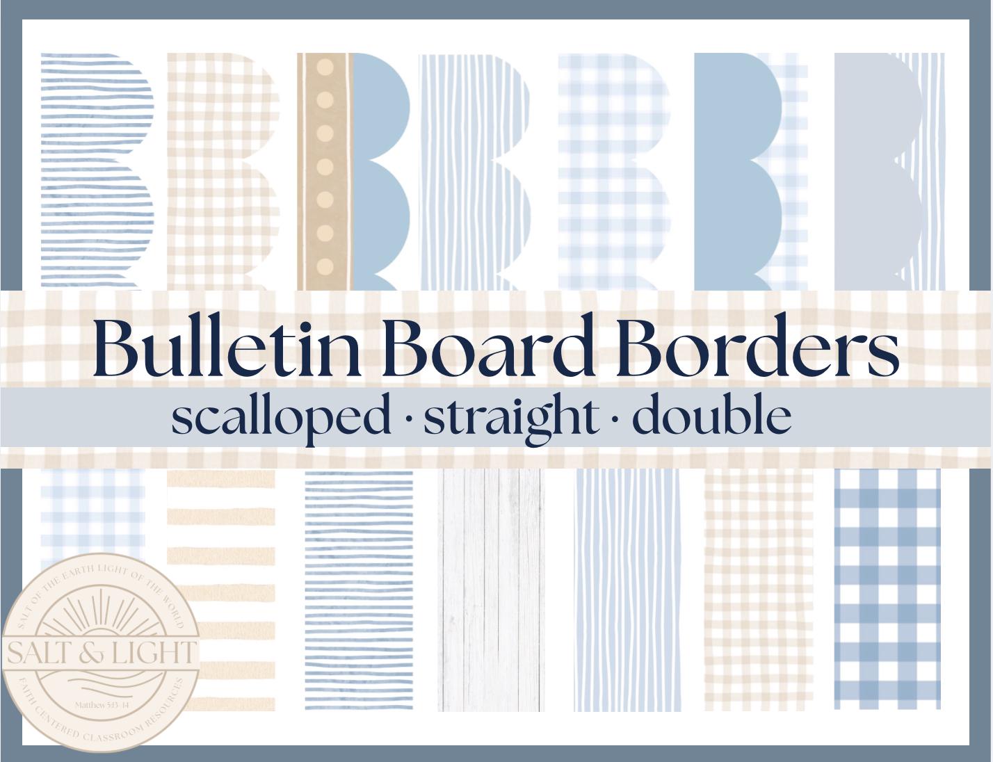 Neutral Color Border Design Bulletin Board Borders Printable | Neutral Blue Classroom Decor ...