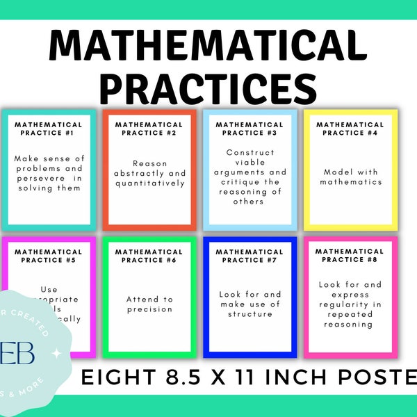 Eight Bright Mathematical Practice Posters