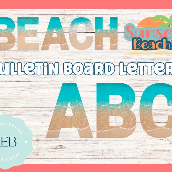 Sunset Beach Bulletin Board Letters A-Z