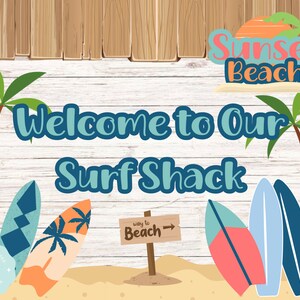 Witamy w naszym zestawie tablic ogłoszeń Surf Shack Sunset Beach