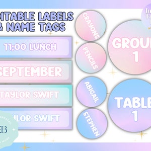 EDITABLE Labels and Name Tags Taylor Era