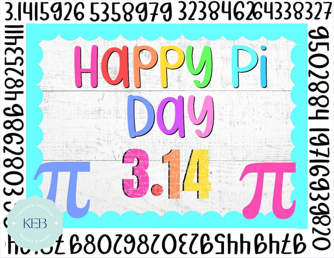 Pi Day Bulletin Board Kit March Etsy