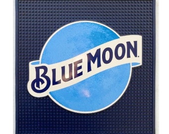 NEW 13 3/4" Blue Moon Rubber Bar Mat