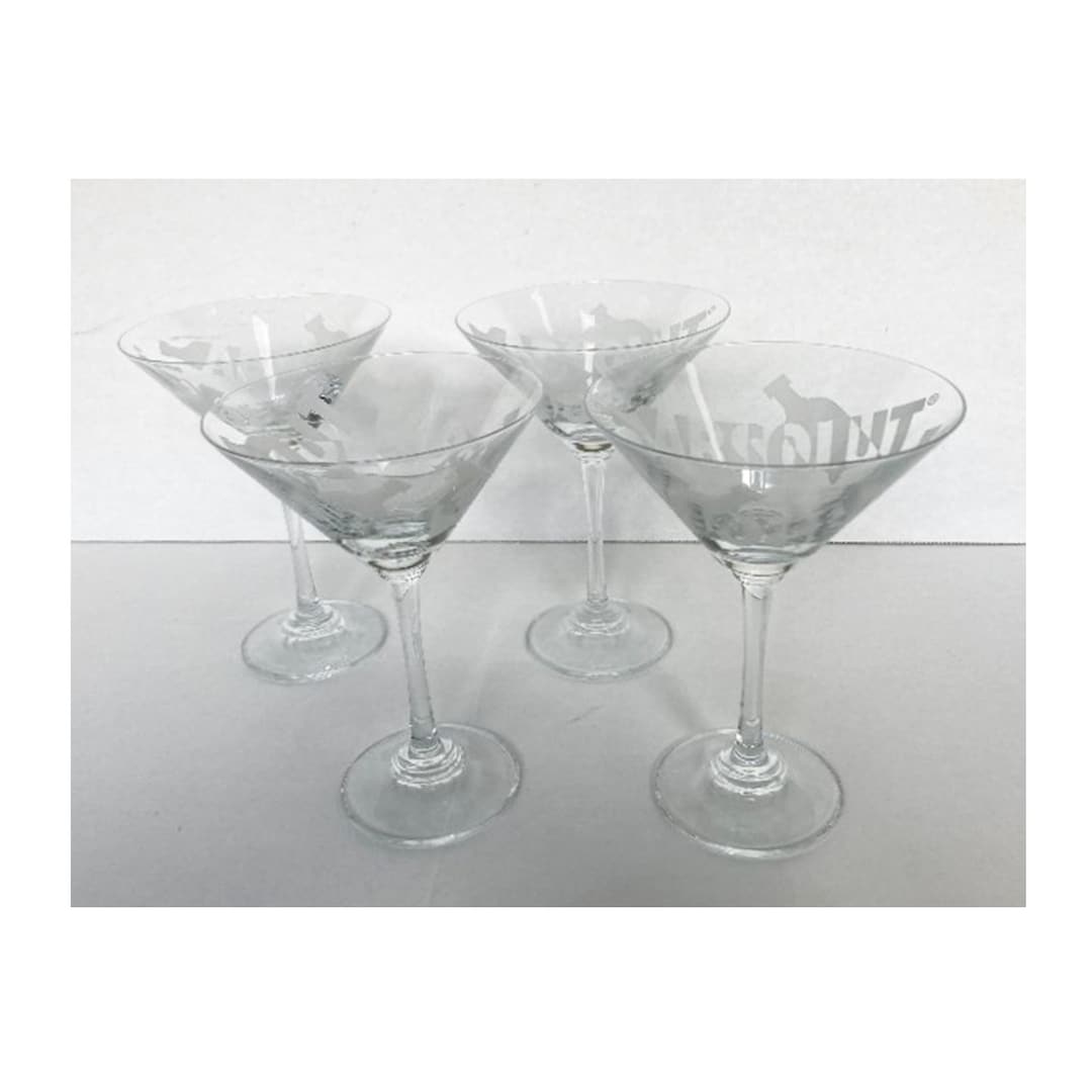 4 Absolut Vodka Martini Glasses Etsy