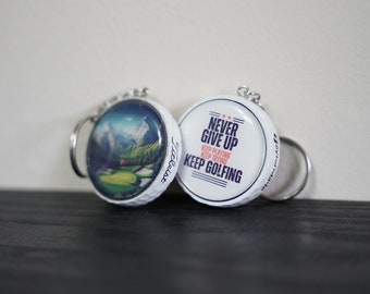 Personalized Golf Ball Keychain, Golf Gift, Sports Keychain, Golf Accessories, Golf Lover Gift, Unique Golfer Gift. Unique gifts for men.