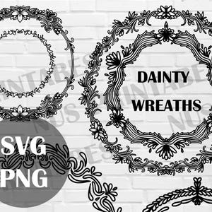 Rama koła svg, Rama podwójnego koła svg, Koło svg, Okrągła rama svg, Monogram wieńca, Ramka kwiatowa, Wieniec ślubny svg, Wieniec kwiatowy svg