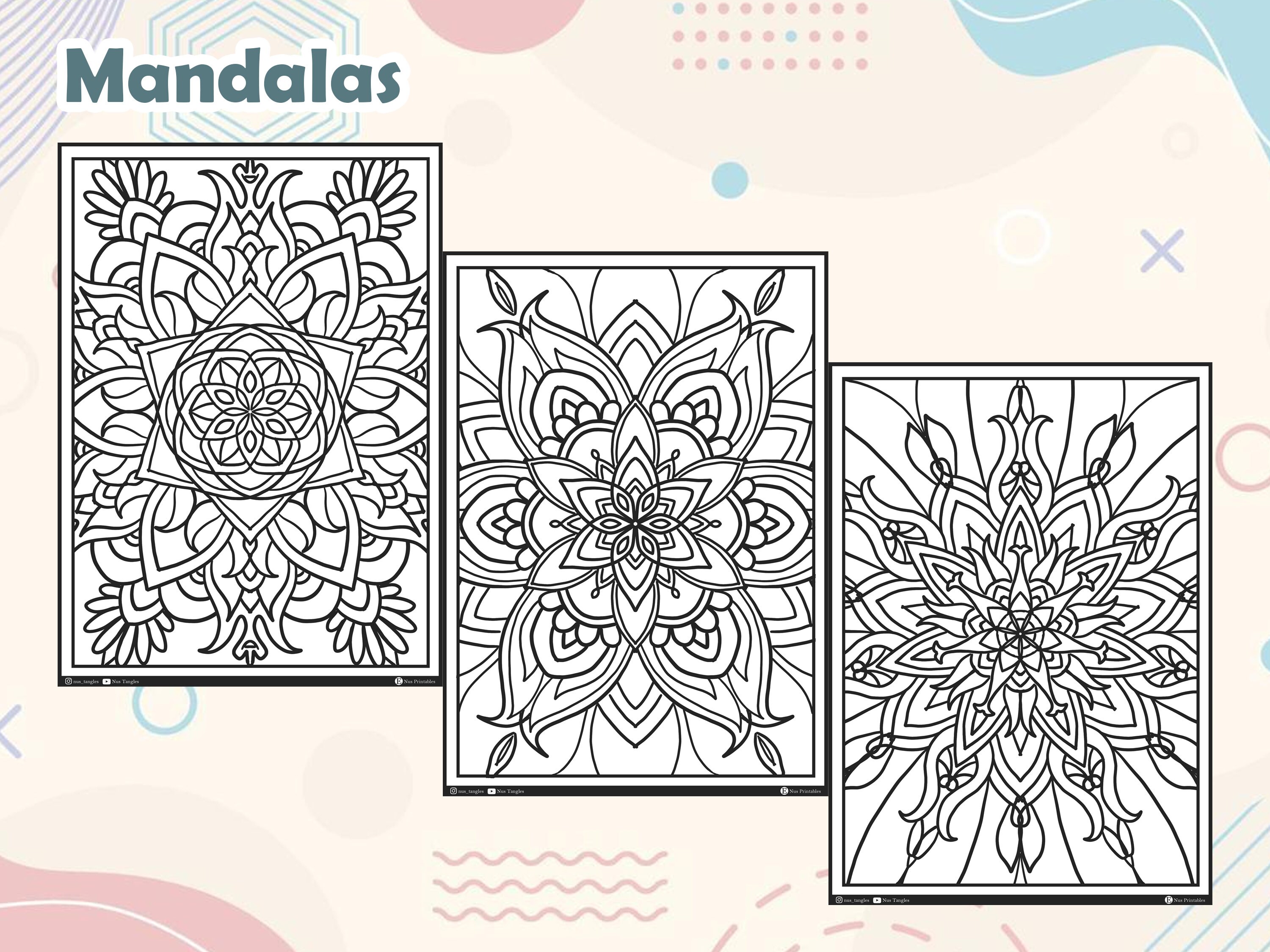 10 Creative Zentangle Patterns Practice Sheets, Botanical Zentangle ...