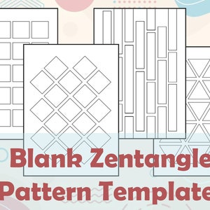10 Zentangle Pattern Templates, Blank Zentangle tiles, creative geometric Zentangle practice sheet templates