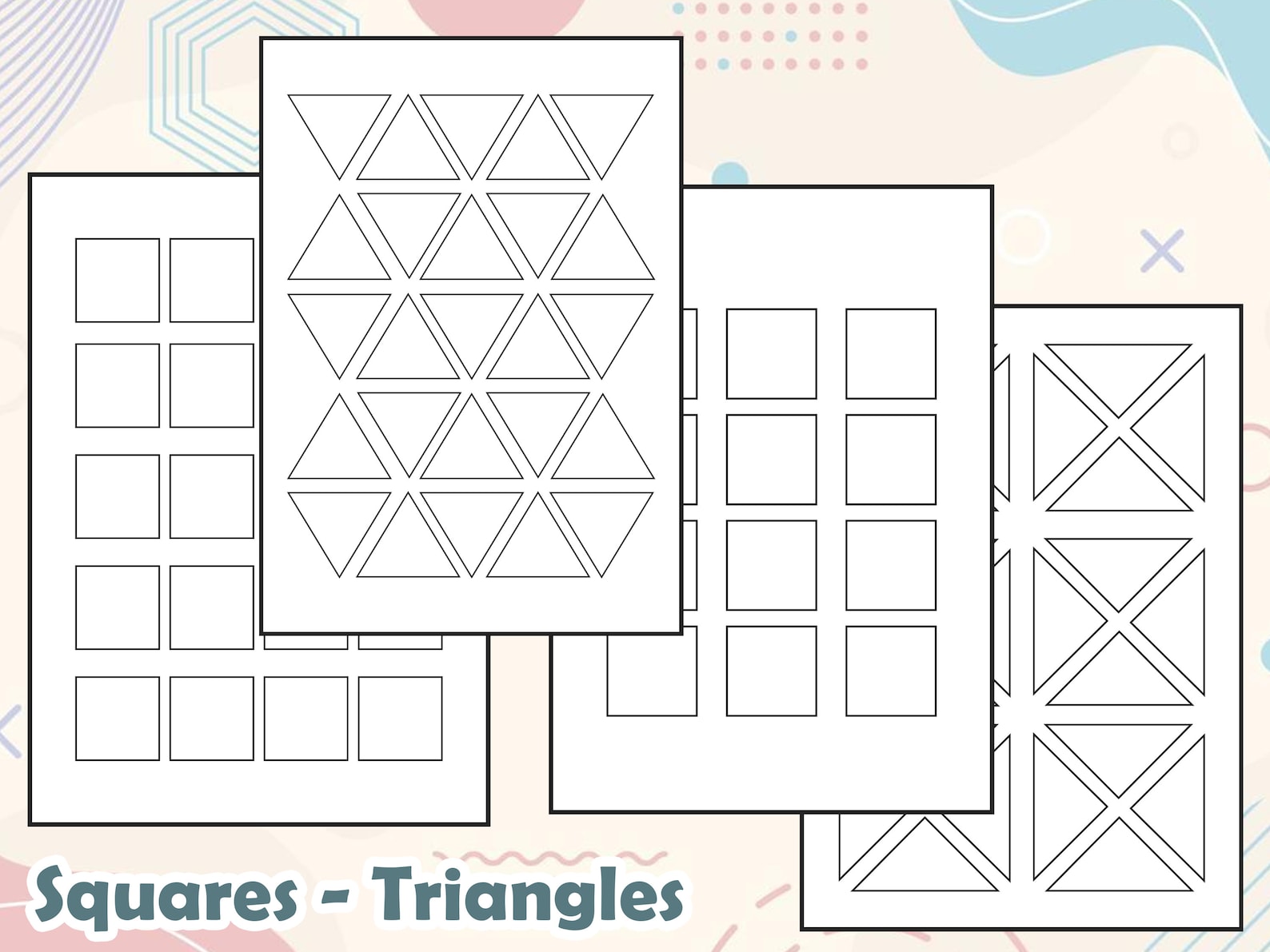 10 Zentangle Pattern Templates, Blank Zentangle Tiles, Creative ...