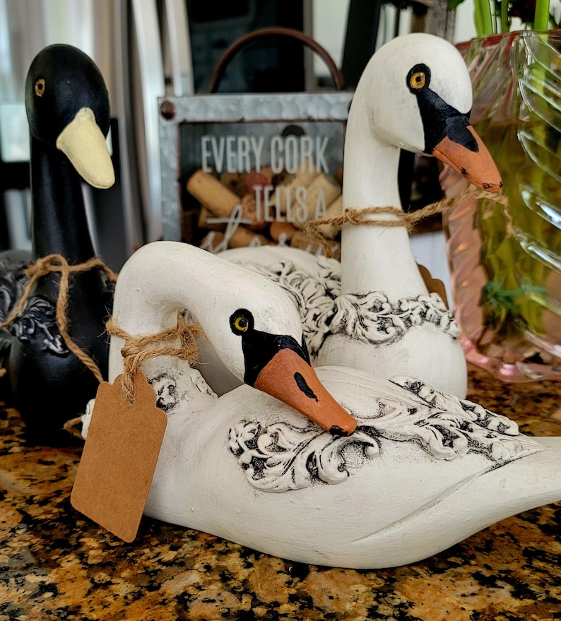 Black Swan Wooden Swan Decor Redesign Vintage - Etsy