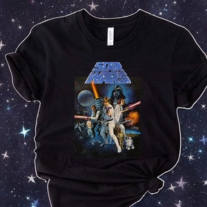Camisa de póster de película vintage de Star Wars, Disney Star Wars, camisa de regalo unisex, regalo para hombres y mujeres, camisa para niños, camisa de Star Wars, camiseta vintage