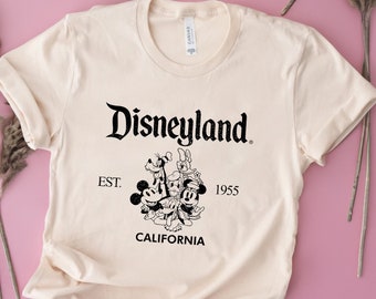 Disneyland Est 1955 Kalifornien-skjorta, Vintage Disneyland-skjorta, Musse Pigg och vänner-skjorta, Vintage Disney-skjortor, Retro Disney-skjorta