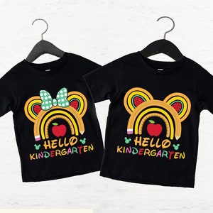 Kindergarten Disney Shirt, Disney Mickey And Minnie Back To School Shirt, Disney Teacher kindergarten Tee, School Toddler, Kindergarten Tee