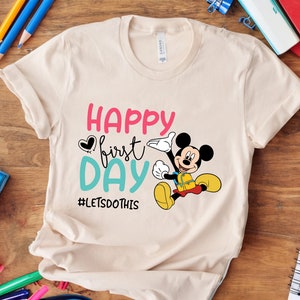 Camisa del primer día de la escuela de Disney, camisa del primer día feliz de Mickey, camisa de hola escuela, regalos para maestros, camisa de primer grado