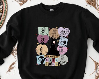 Schurken The Evil Tour Sweatshirt, Disney Character Villains, Disneyland Halloween, Vrouw Disney Hoodie, Cadeau voor Halloween