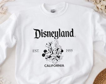 Disneyland Est 1955 California Sweatshirt, Vintage Disneyland Shirt, Mickey And Friends Shirt, Vintage Disney Shirts, Retro Disney Hoodie