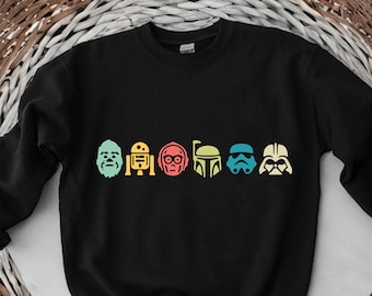 Star Wars Retro Sweatshirt, Disney Galaxy's Edge Shirt, Star War Karakter, Star Wars Shirt, Disney Star Wars Hoodie
