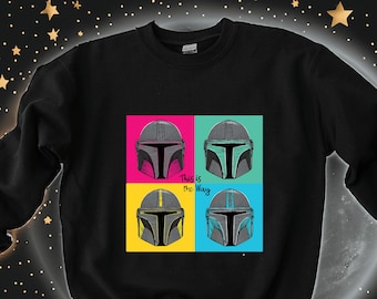 Esta es la sudadera de arte pop Way, camisa mandaloriana This Is The Way, camisa de Disney de Star Wars, camisa mandaloriana, sudadera con capucha de Star Wars