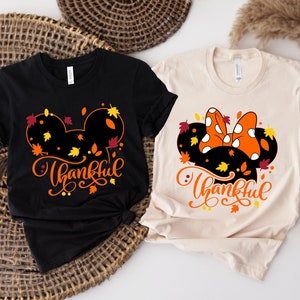 Mickey And Minnie with Fall Shirt, Disney Thanksgiving couple shirts, Happy Thanksgiving, Pumpkin Disney Autumn Tee