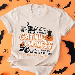 Catnip Madness Shirt, Gift For Halloween, Halloween Cat Shirt, Black Cat Shirt, Halloween Clothing, Witch Spell Tee, Cat Lover Halloween Tee