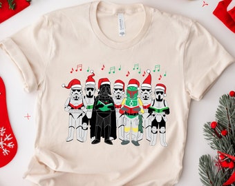 Camisa navideña de Darth Vader Stormtrooper, camisa navideña de Star Wars Disneyland, lindos personajes de Starwars, camisa navideña de Disneyland
