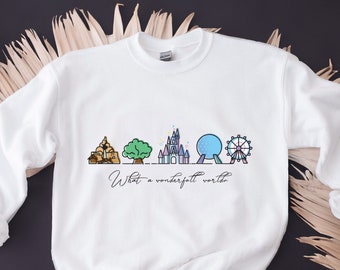 Sweat-shirt What a Wonderful Word, chemise Disney World, chemises Disneyland, chemise Disney, chemise Disneyworld, Epcot, sweat à capuche Magic Kingdom