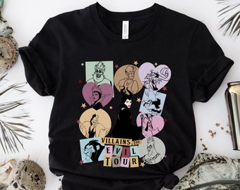 Villains The Evil Tour Camicia, Cattivi personaggi Disney, Disneyland Halloween, Camicie Disney donna, Camicia Disney World, Regalo per Halloween