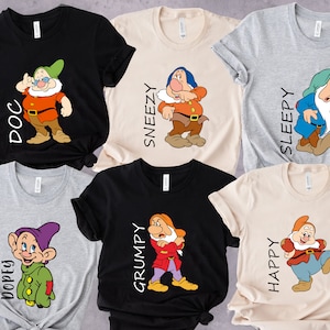Custom 7 Dwarfs Shirts, Matching Seven Dwarfs Shirt, Disney Group Shirts, Snow White, Disney Matching Family Shirts, Shirts for Family