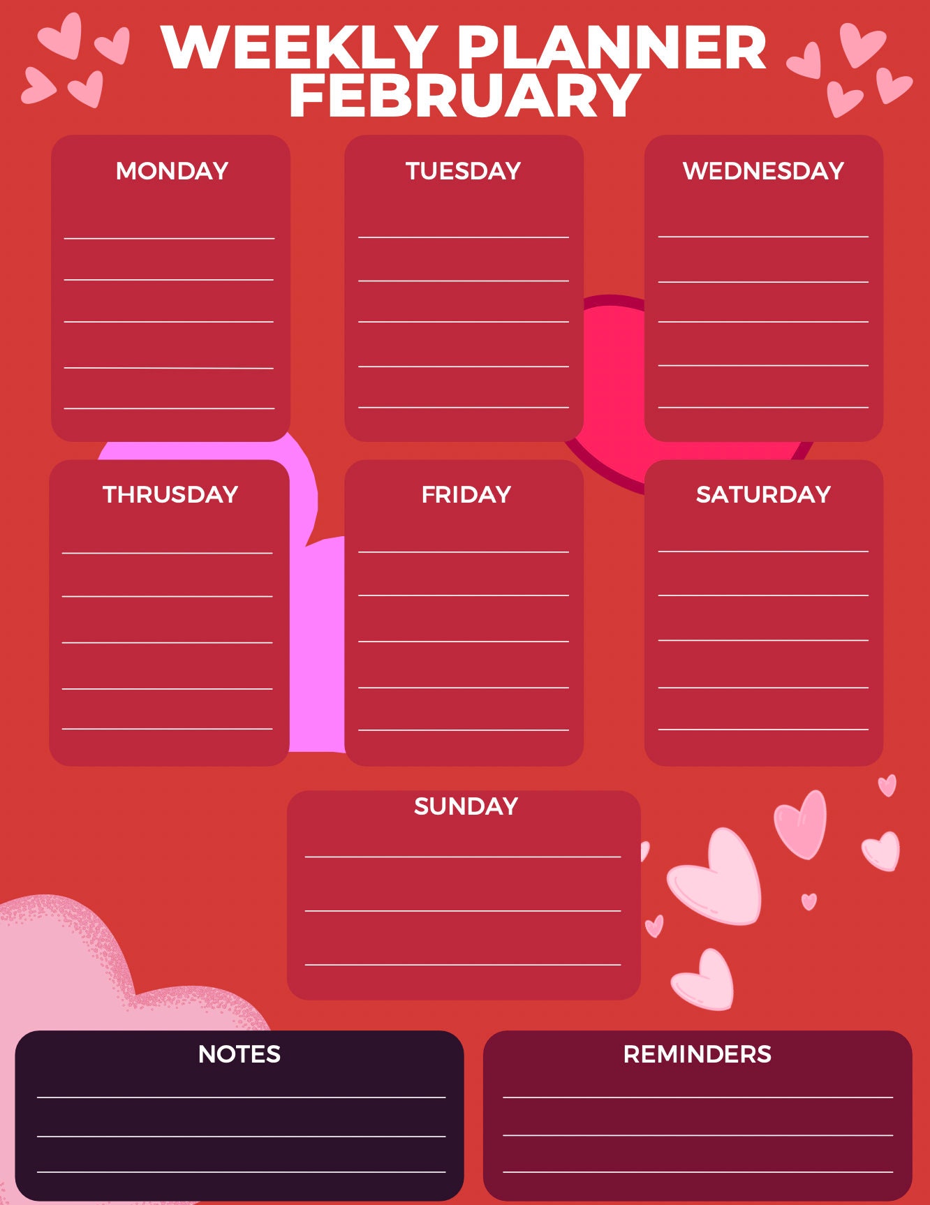 Weekly Planner for All Months of the Year, Themed for Holidays, Not ...
