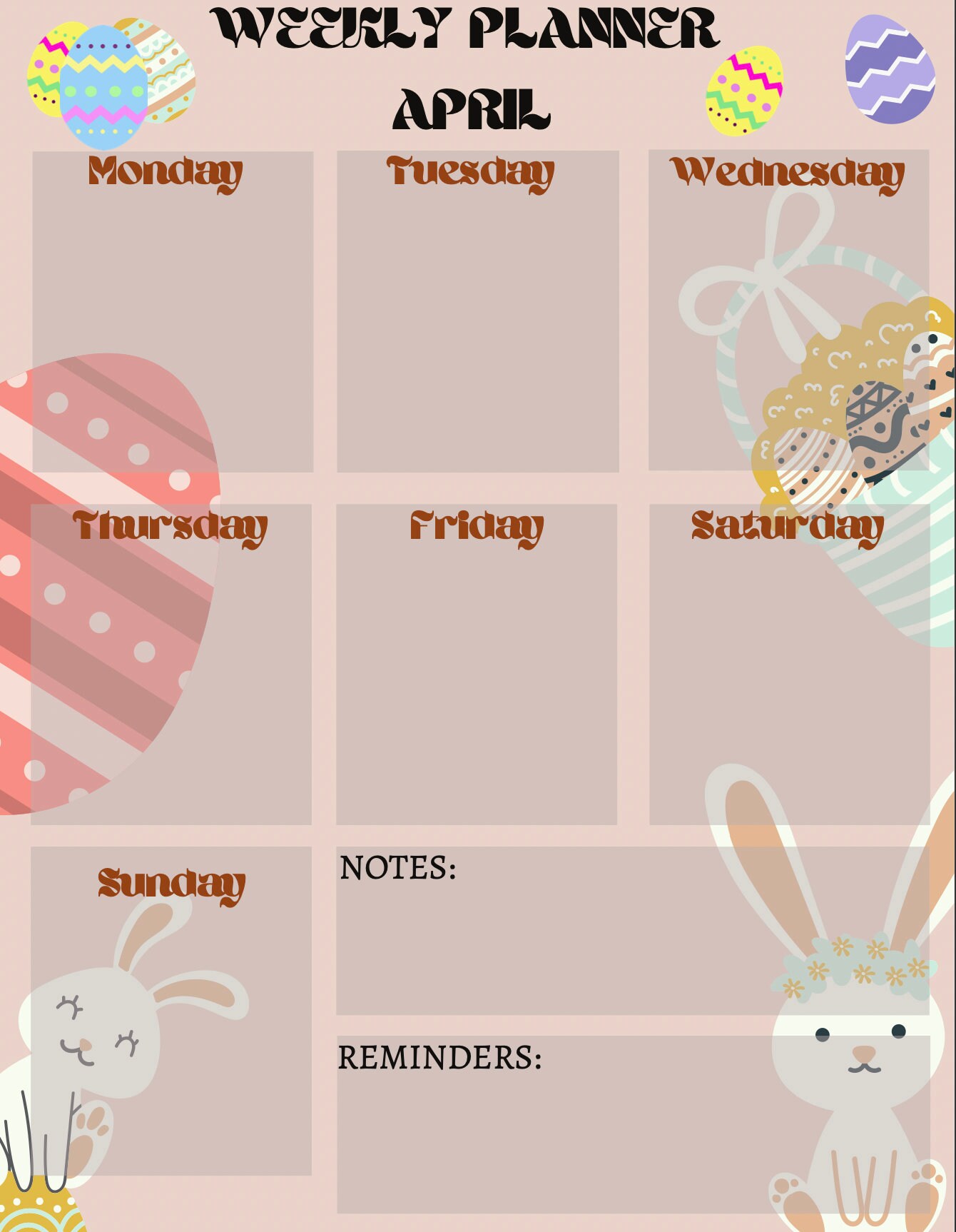 Weekly Planner for All Months of the Year, Themed for Holidays, Not ...