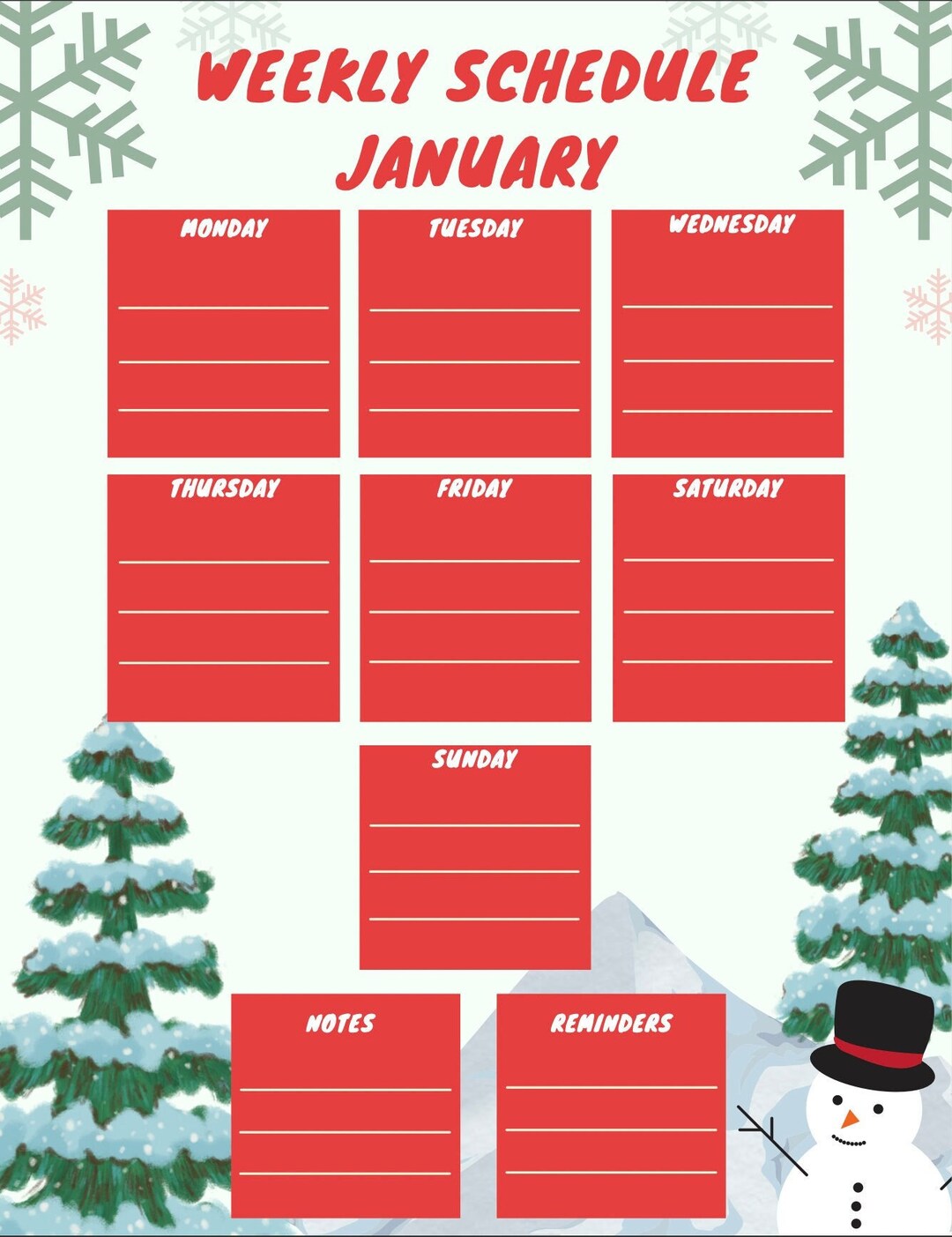 Weekly Planner for All Months of the Year, Themed for Holidays, Not ...