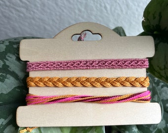 Friendship bracelets - Handwoven Bracelets - Pink Sunset Tone