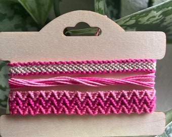 V Day - Friendship bracelet - Handwoven Bracelets - Hot Pink - Barbie