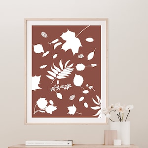 Leaves, Chestnuts, Foliage Fall Art Print / Cottage Core Fall Print / Thanksgiving Print / Fall Printable Art