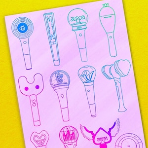 K-pop Girl Groups Lightsticks Blank Greeting Card | Kpop Gift | K-pop | Kpop Lightsticks | Kpop lover