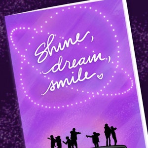 Tarjeta de felicitación en blanco Kpop Mikrokosmos / BTSxARMY / Shine Dream Smile / Descarga instantánea / Tarjetas de felicitación en blanco / Tarjeta Kpop / K-pop