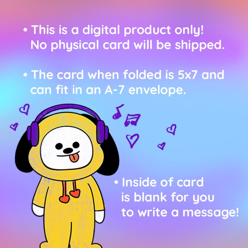 BTS BT21 Christmas Card HAPPY HOLIDAYS Instant Download Etsy Hong Kong