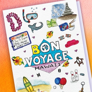 Bon Voyage Hawaii biglietto d'auguri vuoto / programma TV Bon Voyage / regalo Kpop / download immediato / biglietto d'auguri per tutte le occasioni