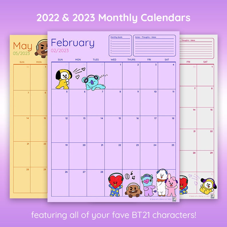 BTS BT21 Monthly Planner 2022 & 2023 Bundle Bts Army A5 Etsy UK
