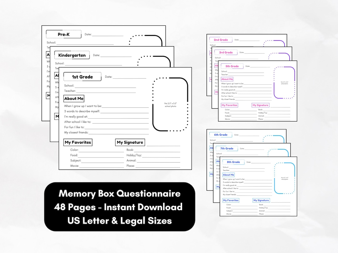 Memory Box Questionnaire, Memory Box, Printable Kids Interview ...