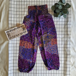 Multi-color Flowy Pants for Everyday | Hippie Harem Pants fit S-M | Soft and Comfy Hippie Pants for Women in Boho Style Many Colors
