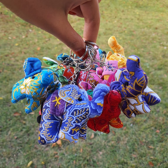 Colorful elephant keychains | cute handmade fabric keychains | cute little gifts, handmade keychains | animals keychains