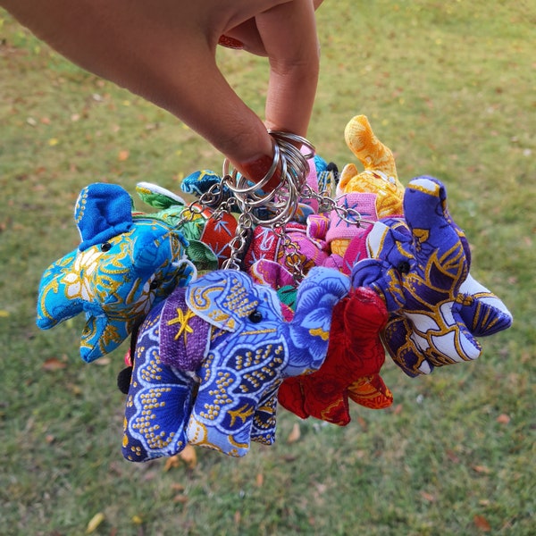 Colorful elephant keychains | cute handmade fabric keychains | cute little gifts, handmade keychains | animals keychains