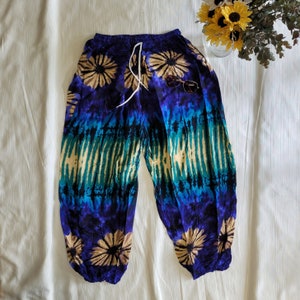 Plus Size Hippie Pants with Tie Waist String | Comfy Flowy Pants, Soft Loungewear 2XL Boho Pants | Harem Pants 2XL | Plus Size Summer Outfit