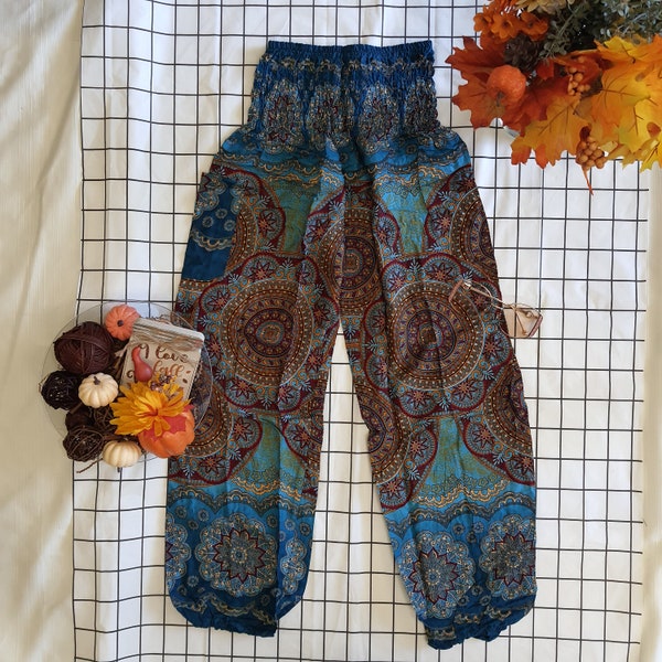 Women Harem Pants | Comfy Pants for Everyday | Handmade Hippie Pants from Rayon Fabric | Loose Flowy Pants | Yoga Pants fit S-M Many Colors